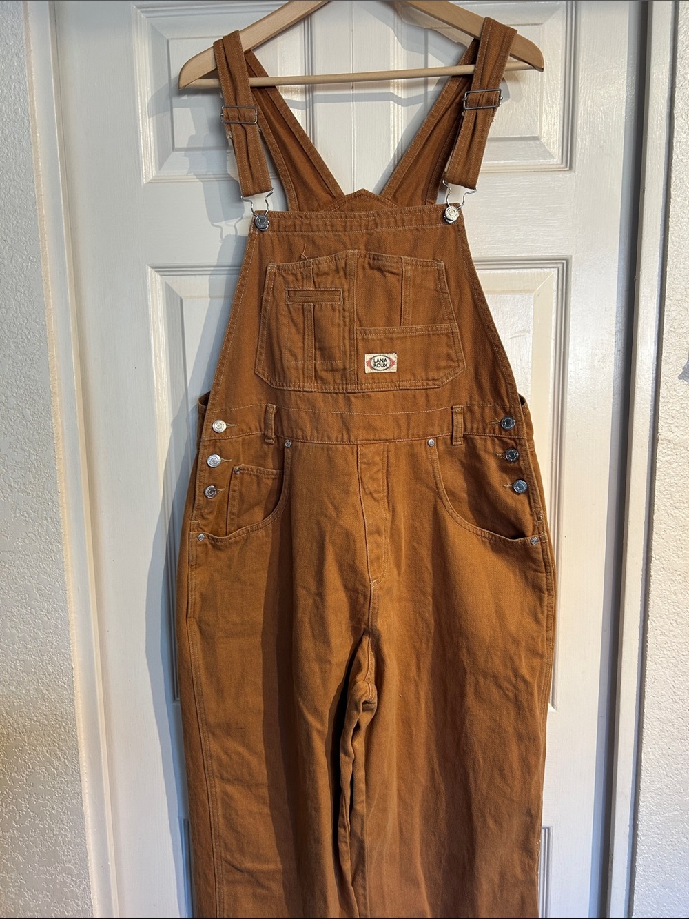 Lana Roux Terracotta Denim Overalls